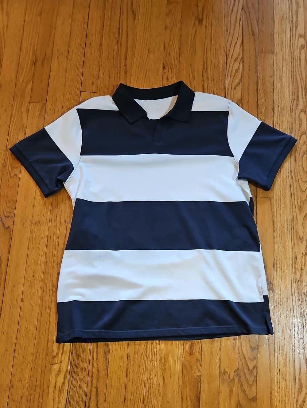 Moutain Ridge | Dark Grey & White Striped Polo Shirt | Size US Mens XL